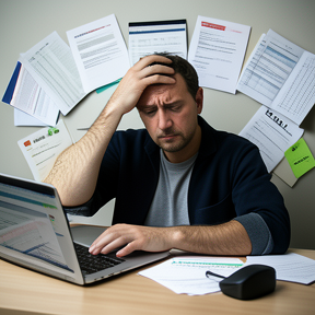 overwhelmed at work desk calm
